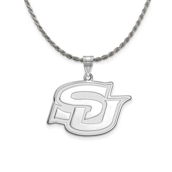 Sterling Silver Southern U. Large Pendant Necklace - 22 Inch